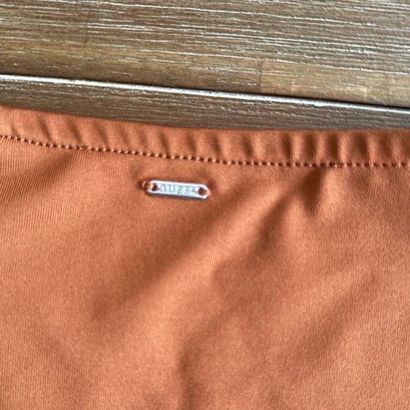 Guess Orange Scoop Neck Short Sleeve Ania Seamless Bodysuit NWT - Picture 10 of 11